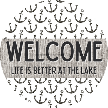 Door Hanger, Nautical Sign, Anchor Sign, Lake Sign, 18